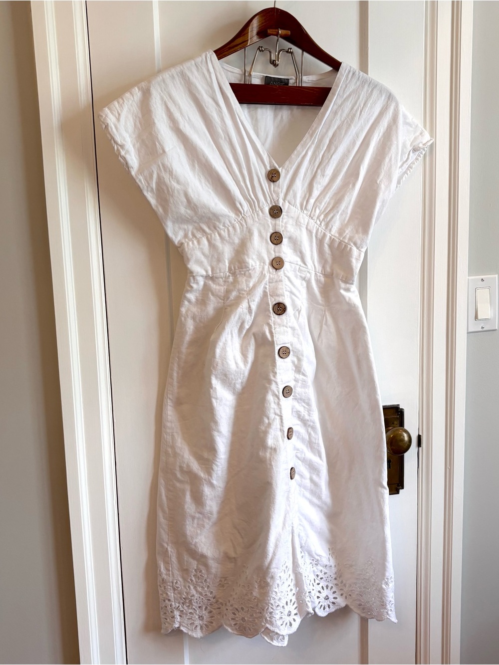 Linen Blend Midi Dress